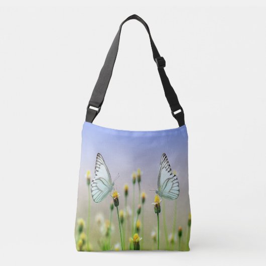 Gespiegelde Springtime-Butterflies Crossbody Tas (Voorkant)