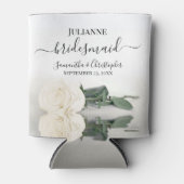 Gespiegelde Witte Roos Elegante Bruidsmeisje bruil Blikjeskoeler (Voorkant)