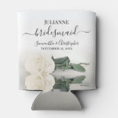 Gespiegelde Witte Roos Elegante Bruidsmeisje bruil Blikjeskoeler (Achterkant)