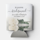 Gespiegelde Witte Roos Elegante Bruidsmeisje bruil Blikjeskoeler (Achterkant)