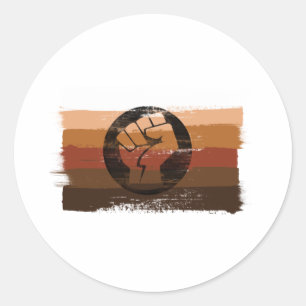 GESPIJNDE BIPOC-STRIPEN EN VIS RONDE STICKER
