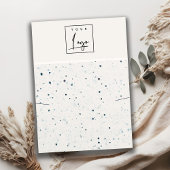 Gespikkeld Blauw Wit Logo Oorbel Ketting Display Visitekaartje