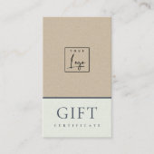 Gespikkeld Cadeaubon voor Aqua Kraft-Logo Visitekaartje (Voorkant)