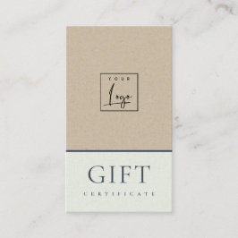 Gespikkeld Cadeaubon voor Aqua Kraft-Logo Visitekaartje