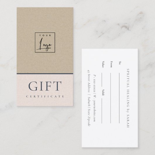 Gespikkeld cadeaubon voor Logo met zwarte keramiek Visitekaartje (Voorkant / Achterkant)