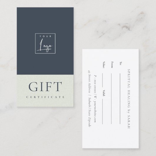 Gespikkeld cadeaucertificaat voor Logo van keramis Visitekaartje (Voorkant / Achterkant)