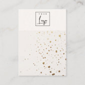 Gespikkeld Goud Wit Logo Blank Sieraden Display Visitekaartje (Voorkant)