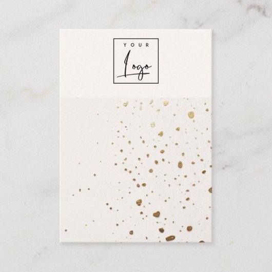 Gespikkeld Goud Wit Logo Blank Sieraden Display Visitekaartje (Voorkant)