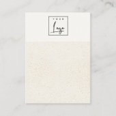 Gespikkeld Goud Wit Logo Blank Sieraden Display Visitekaartje (Voorkant)