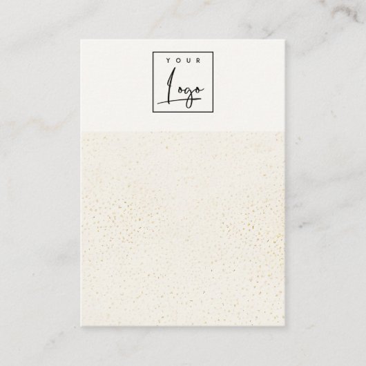 Gespikkeld Goud Wit Logo Blank Sieraden Display Visitekaartje (Voorkant)