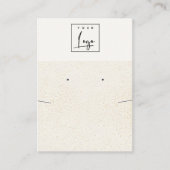 Gespikkeld Goud Wit Logo Oorbel Ketting Display Visitekaartje (Voorkant)