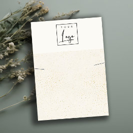 Gespikkeld Goud Wit Textuur Logo Ketting Display Visitekaartje