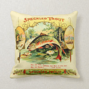 Gespikkeld kaartje Sigar-etiket Kussen