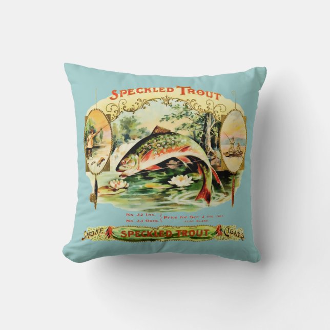 Gespikkeld  kaartje Sigar-etiket Kussen (Voorkant)