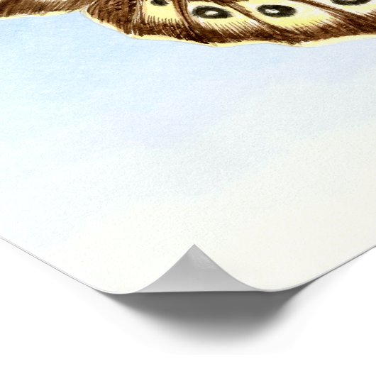 Gespikkeld Waterverf van houten vlinder Poster voo (Hoek)