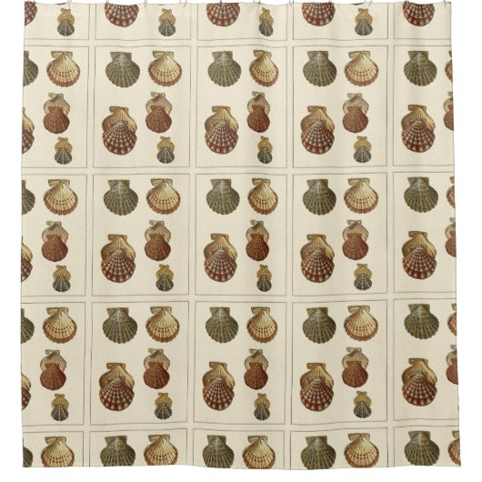 Gespikkelde Antiek schalen Douchegordijn (Voorkant)