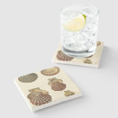 Gespikkelde Antiek schalen Stenen Onderzetter (Zijkant)