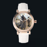 Gespikkelde Arabische paarden, Horloge<br><div class="desc">Op de foto zijn twee  Arabische gespikkelde paarden te zien.</div>
