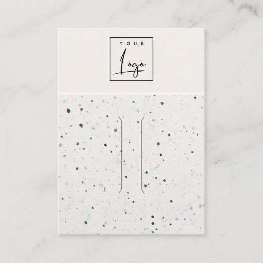 Gespikkelde Blauw Wit Textuur Logo Haarspeld Displ Visitekaartje (Voorkant)