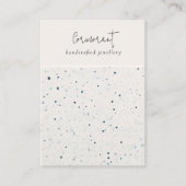 Gespikkelde Blauwe Witte Textuur Blank Sieraden Di Visitekaartje (Voorkant)