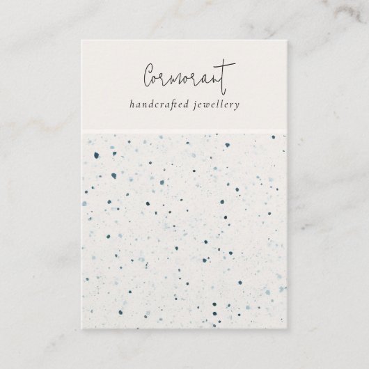 Gespikkelde Blauwe Witte Textuur Blank Sieraden Di Visitekaartje (Voorkant)