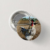 Gespikkelde Boerderij Rooster, badge Ronde Button 3,2 Cm (Voorkant /achterkant)