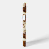 Gespikkelde bruine koeienhuid met monogram Case-Mate iPhone case (Achterkant / Rechts)