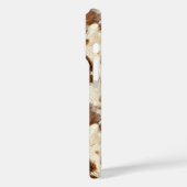 Gespikkelde bruine koeienhuid met monogram Case-Mate iPhone case (Achterkant / Links)