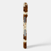 Gespikkelde bruine koeienhuid met monogram Case-Mate iPhone case (Achterkant / Rechts)