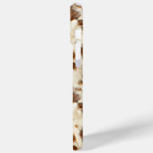 Gespikkelde bruine koeienhuid met monogram Case-Mate iPhone case (Achterkant / Links)