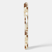 Gespikkelde bruine koeienhuid met monogram Case-Mate iPhone case (Achterkant / Links)