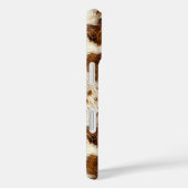 Gespikkelde bruine koeienhuid met monogram Case-Mate iPhone case (Achterkant / Rechts)