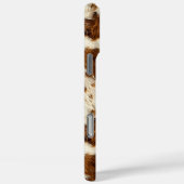 Gespikkelde bruine koeienhuid met monogram Case-Mate iPhone case (Achterkant / Rechts)