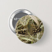 Gespikkelde Button met houten vlinder (Voorkant /achterkant)