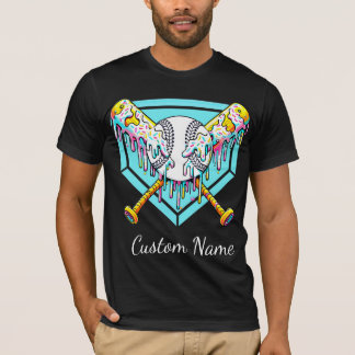 Gespikkelde Donut Drip Honkbalknuppel en Gele Slag T-shirt
