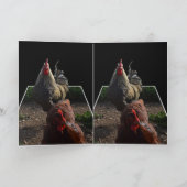 Gespikkelde fluffy Rooster met HEN, Kaart (Binnen)