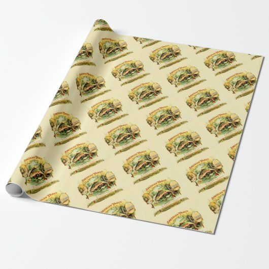 Gespikkelde  forel kunst cadeaupapier (Uitgerold)