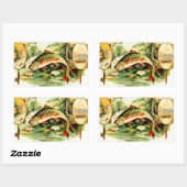 Gespikkelde forel kunst rechthoekige sticker (Vel)