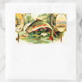 Gespikkelde forel kunst rechthoekige sticker (Tas)