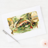 Gespikkelde forel kunst rechthoekige sticker (Envelop)