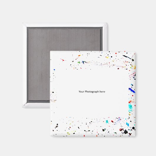 Gespikkelde fotosjabloon voor verfspatten magneet (Voorkant / Achterkant)