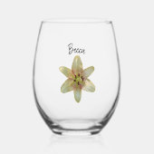 Gespikkelde gele lelie bloem gepersonaliseerd glas (Voorkant)