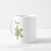 Gespikkelde gele lelie bloem gepersonaliseerd koffiemok (Voorkant links)