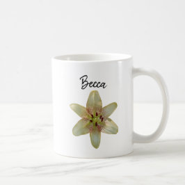 Gespikkelde gele lelie bloem gepersonaliseerd koffiemok
