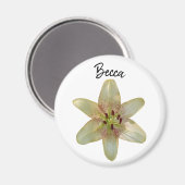 Gespikkelde gele lelie bloem gepersonaliseerd magneet (Voorkant / Achterkant)