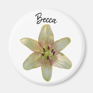 Gespikkelde gele lelie bloem gepersonaliseerd magneet