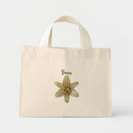 Gespikkelde gele lelie bloem gepersonaliseerd mini tote bag