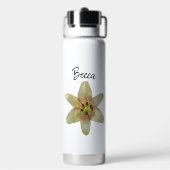 Gespikkelde gele lelie bloem gepersonaliseerd waterfles (Achterkant)