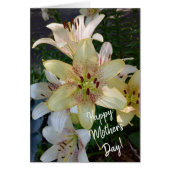 Gespikkelde Gele Lelie Bloemen Moederdag Kaart (Voorkant)