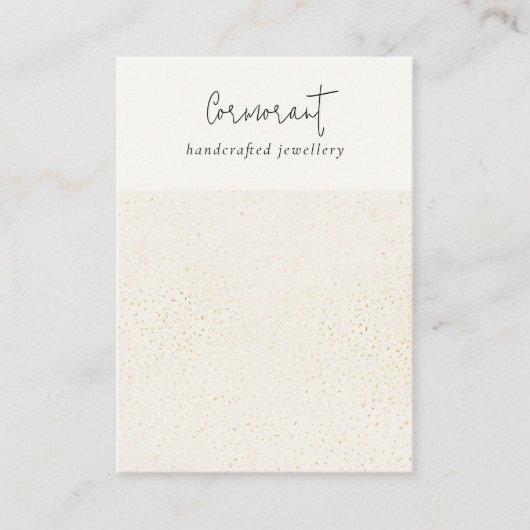 Gespikkelde Gouden Witte Textuur Blank Sieraden Di Visitekaartje (Voorkant)